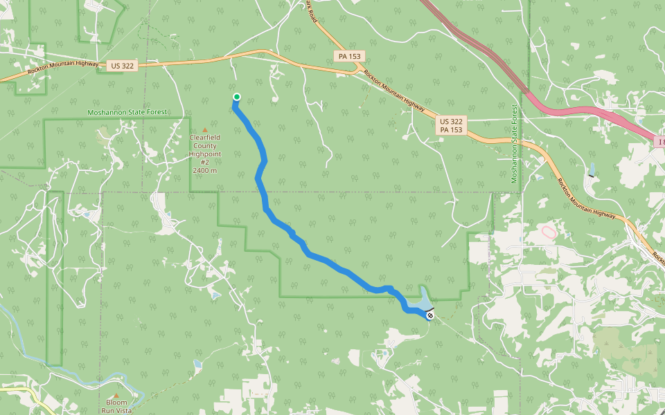 Overland Trail walking route map in Rockton