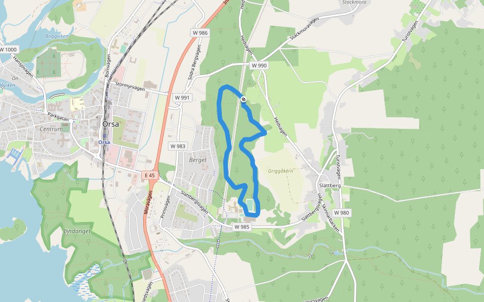 Elljusspår Orsa walking route map in Orsa