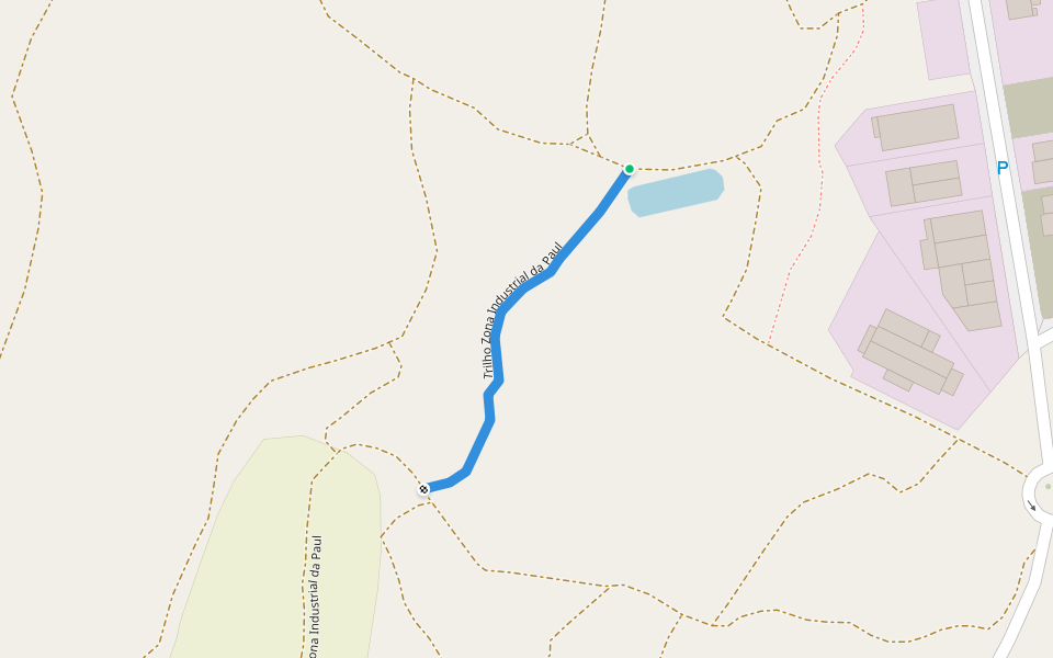 Trilho Zona Industrial da Paul walking route map in Torres Vedras