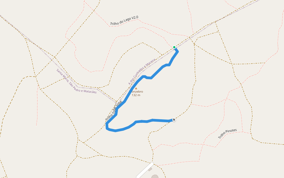 Trilho Sobe Sobe walking route map in A dos Cunhados