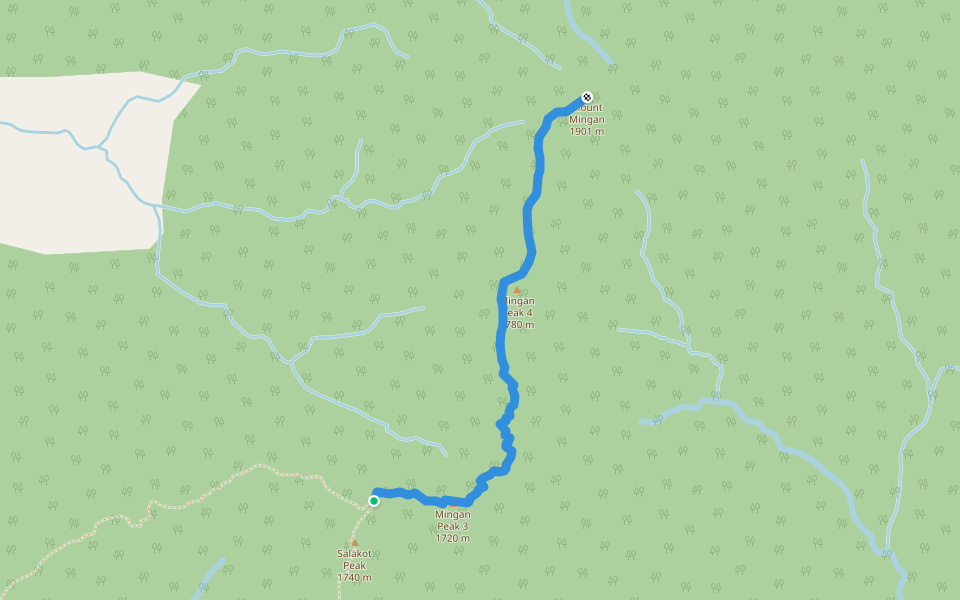 To Mingan Summit walking route map in Dingalan