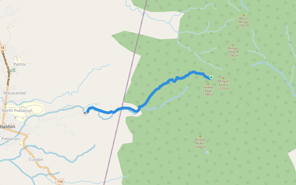 Mingan Traverse Trail walking route map in Dingalan
