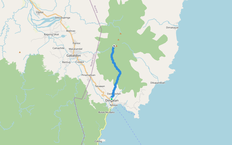 Mingan Trail walking route map in Dingalan