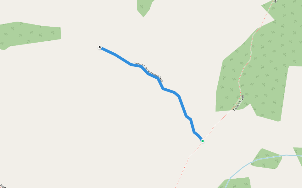 Sinatra Falls Approach Trail walking route map in Lac des Arcs