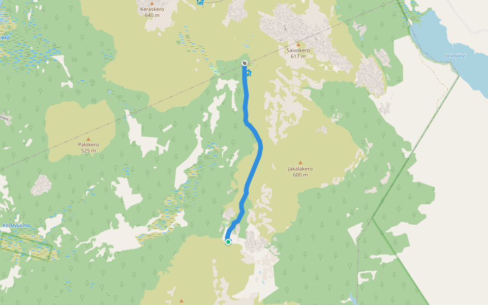 Nammalakuru-Rihmakuru walking route map in Muonio