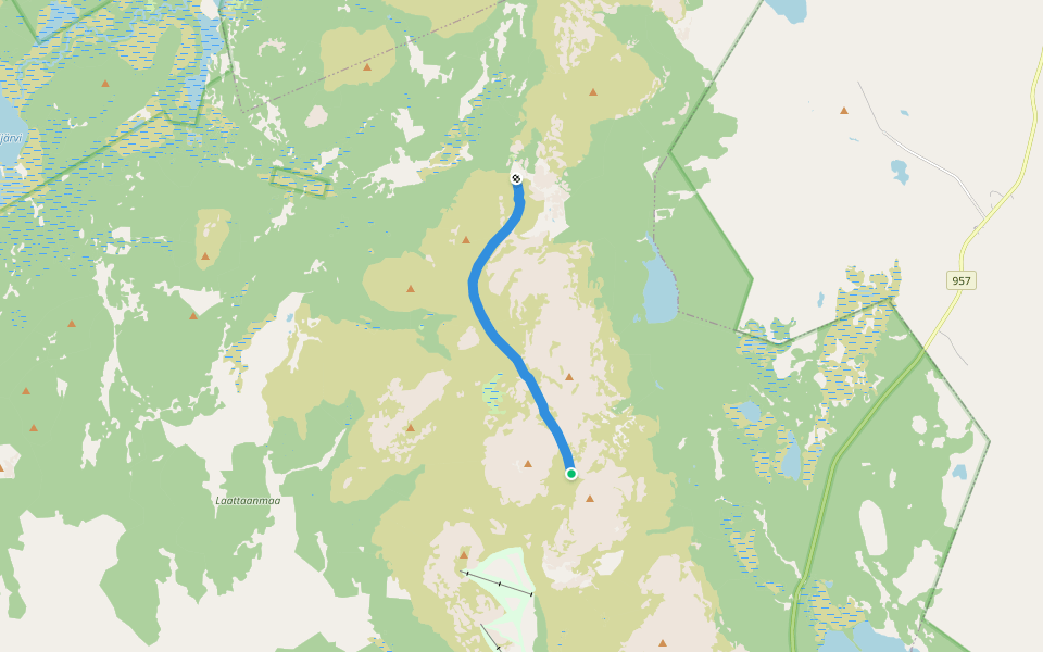 Rihmakuru-Pallas walking route map in Muonio