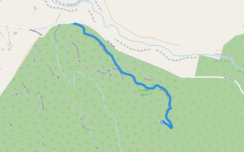 Bedrock Rise walking route map in Kinleith