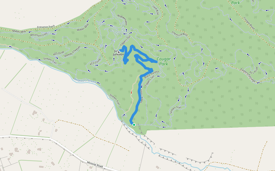 Sabre Tooth walking route map in Kinleith