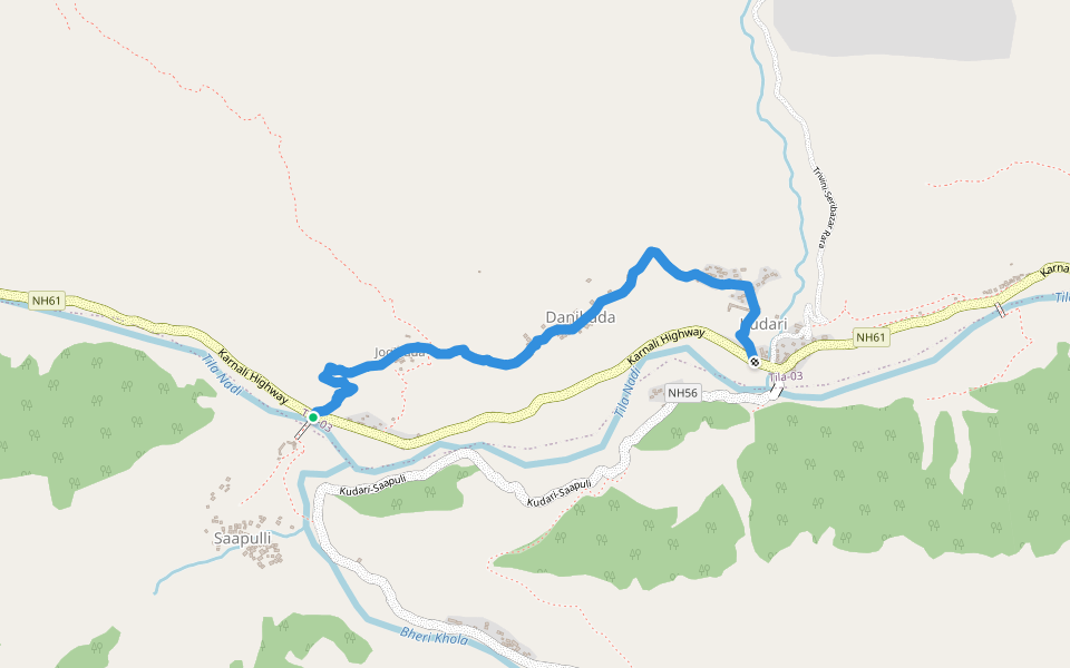 Rara_Puru_Jumlakot walking route map in श्रीनगर