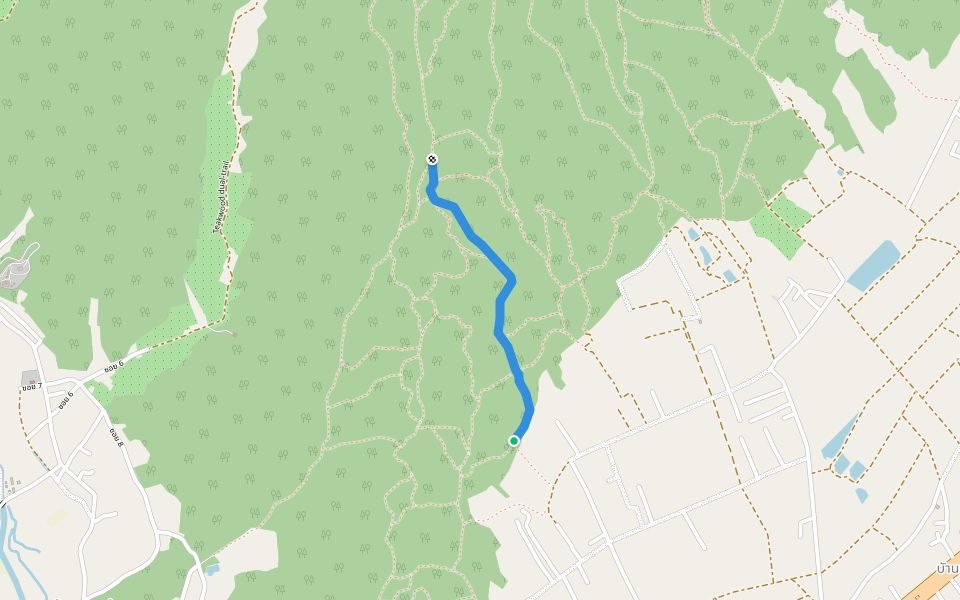 Hoopoe trail walking route map in Tambon Nam Bo Luang