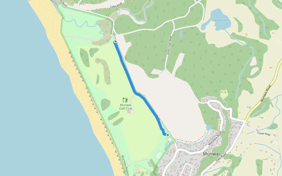 Coast Road Track walking route map in Muriwai