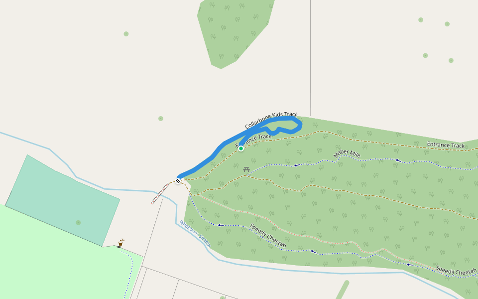 Collarbone Kids Track walking route map in Kinleith