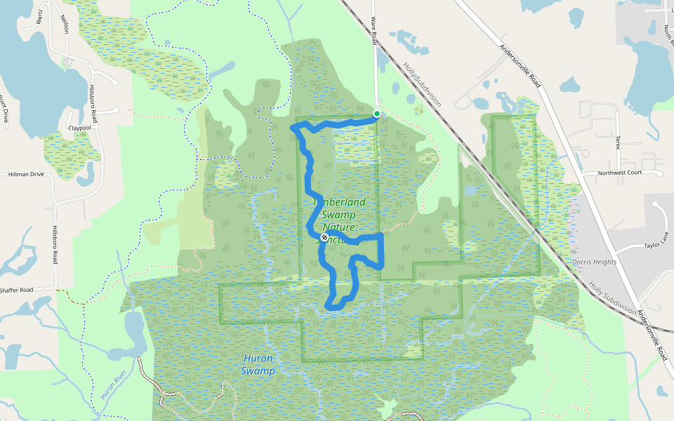 Alicia's Trail walking route map in SPRINGFLD Township