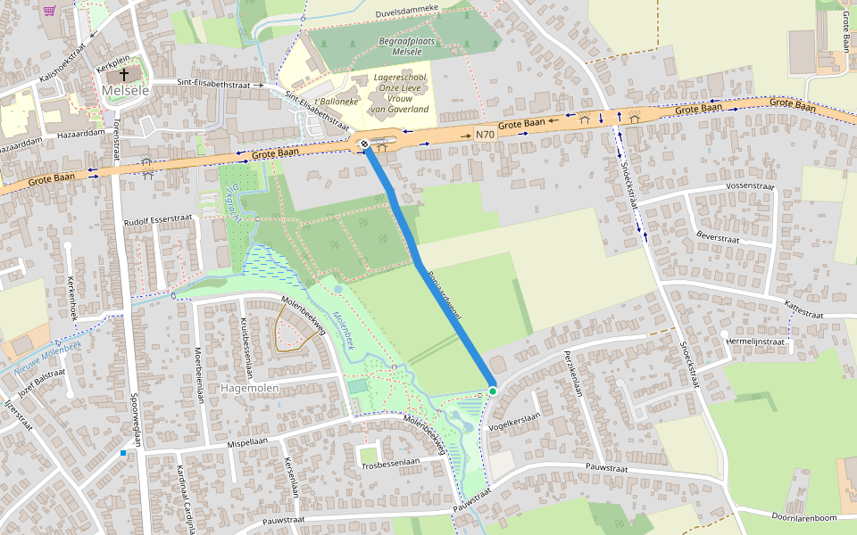 Ponjaardwegel walking route map in Beveren