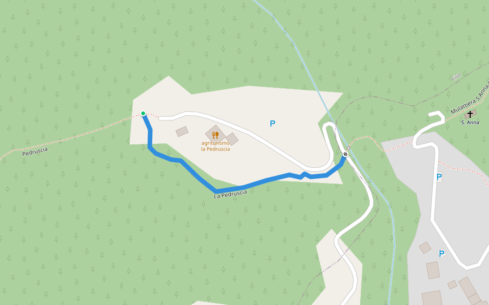 La Pedruscia walking route map in Dazio