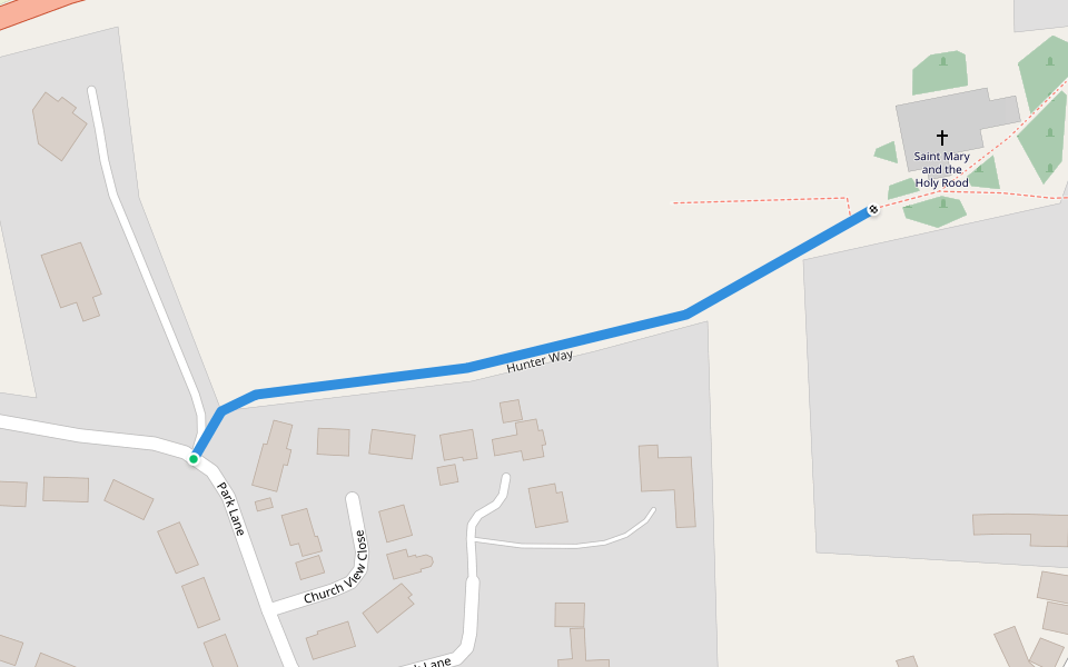 Hunter Way walking route map in Donington