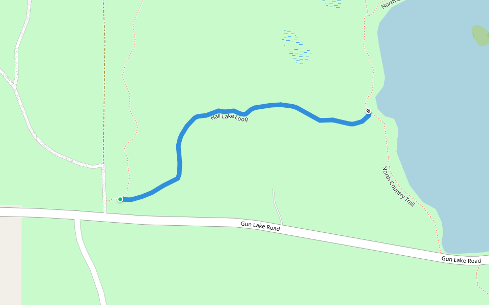 Hall Lake Loop walking route map in Middleville
