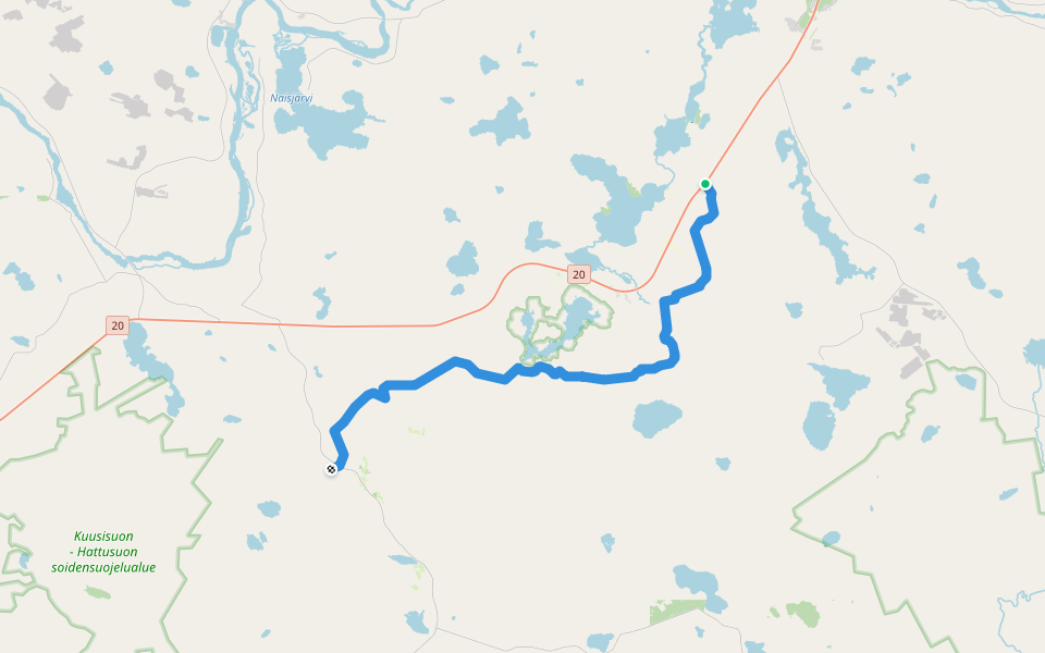 Moottorikelkkareitti walking route map in Kanerva