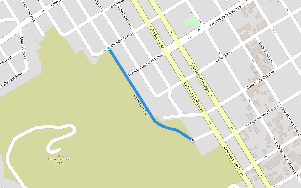 Clodomiro Cota walking route map in Cabo San Lucas