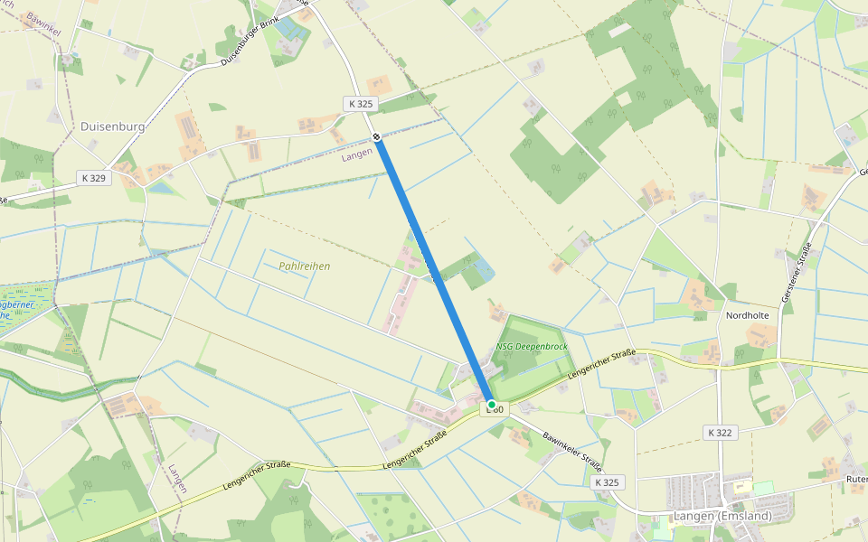 Bawinkeler Straße walking route map in Langen