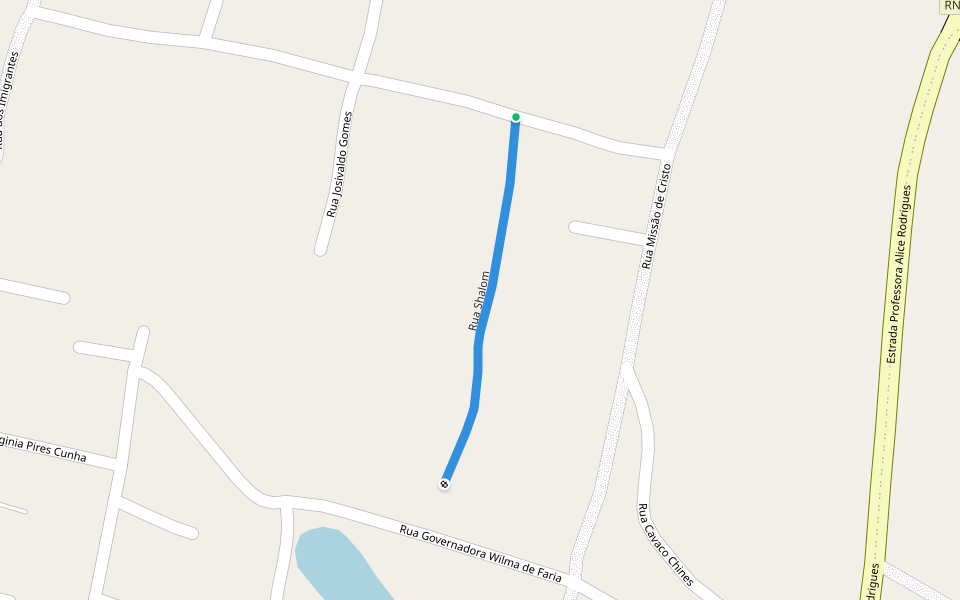 Rua Shalom walking route map in Natal