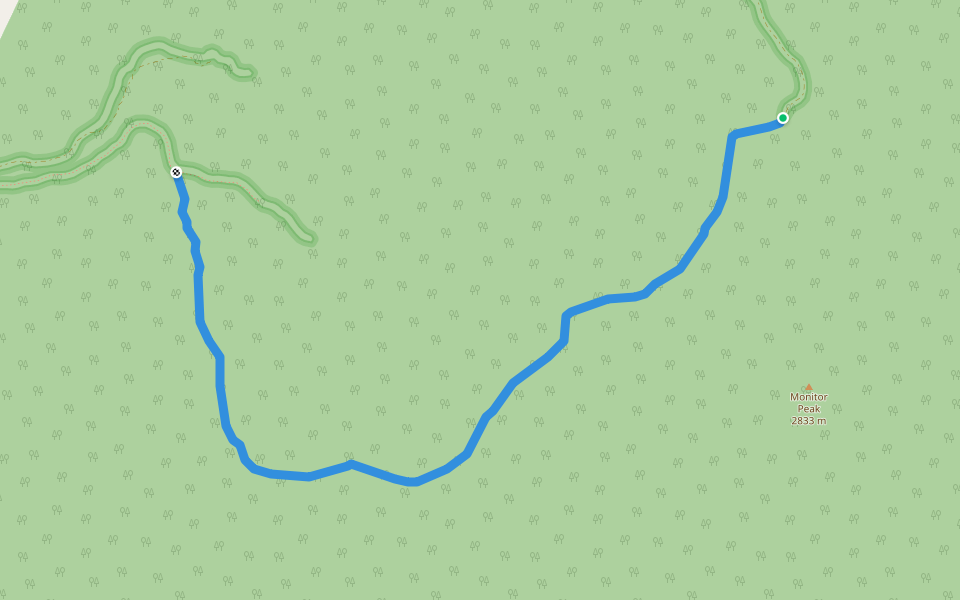 Fandangos Trail walking route map in Round Mountain