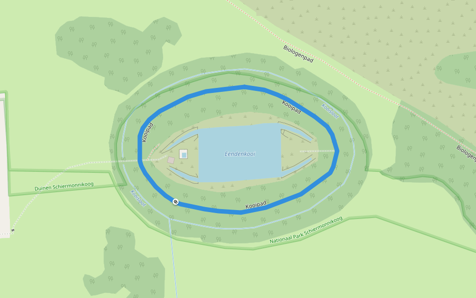 Kooipad walking route map in Schiermonnikoog