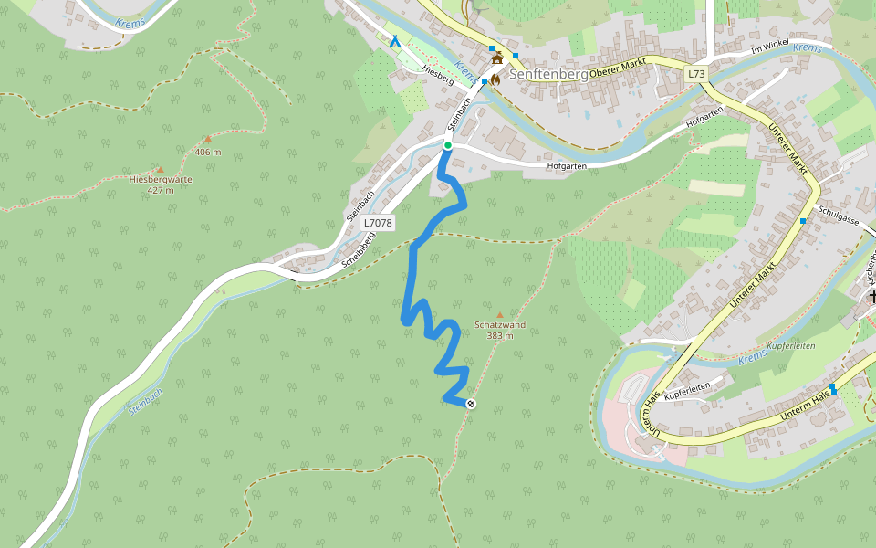 Scheiblberg walking route map in Senftenberg