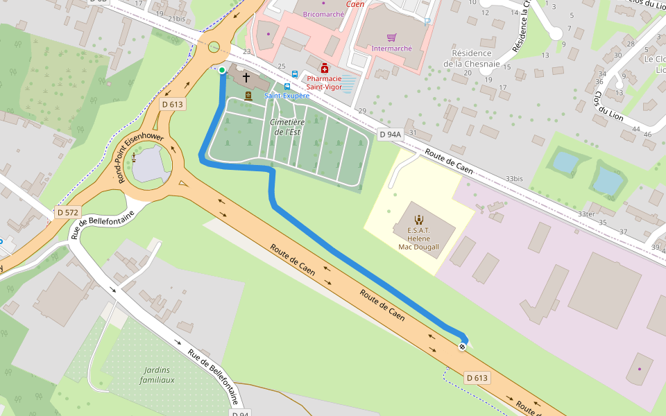 Voie verte - Route de Caen walking route map in Saint-Vigor-le-Grand