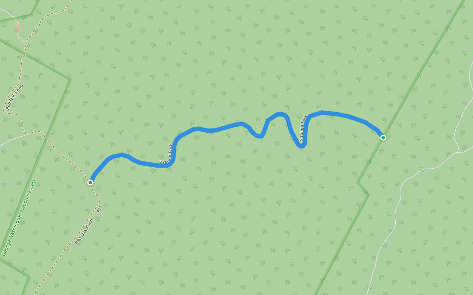 Straight Fork walking route map in Blue Grass