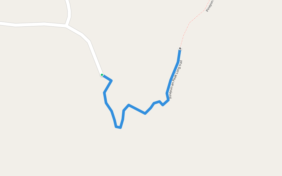 Pinayun-an Peak Long trail walking route map in Mabinay