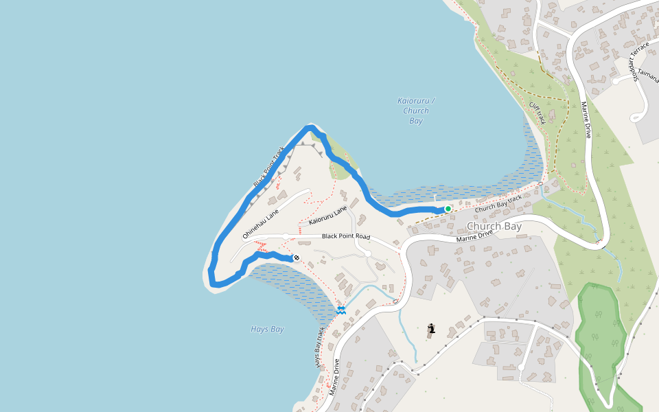 Black Point Track walking route map in Diamond Harbour