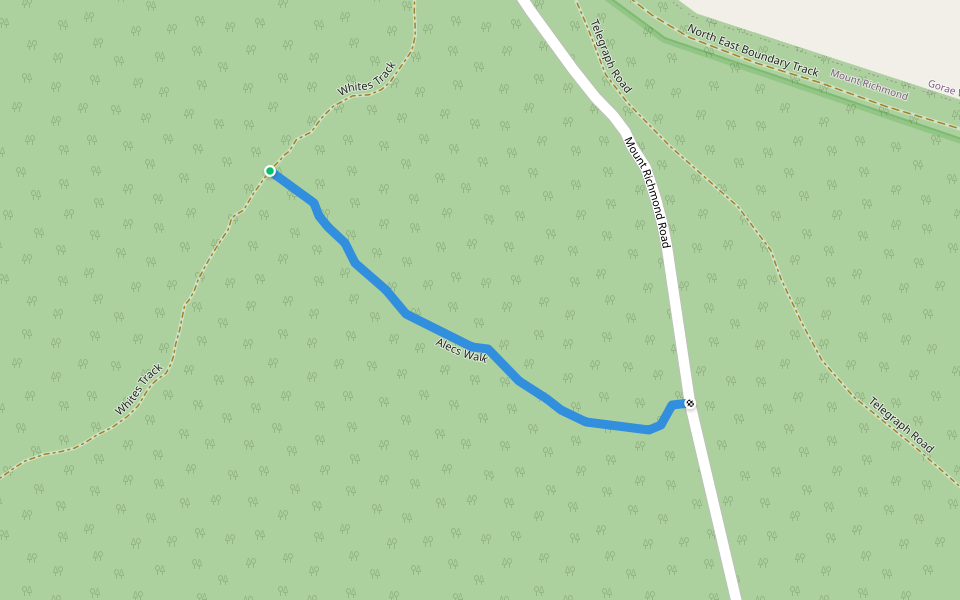 Alecs Walk walking route map in Mount Richmond