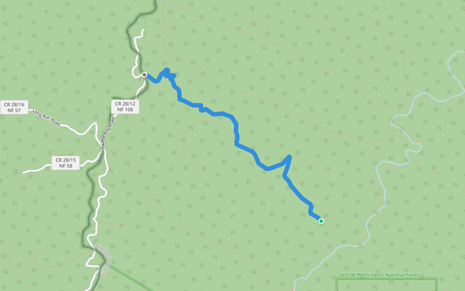 Lost Run walking route map in Blue Grass