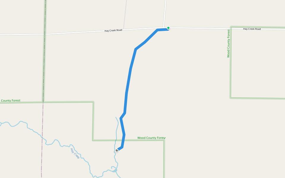 Winter Trail walking route map in Pittsville