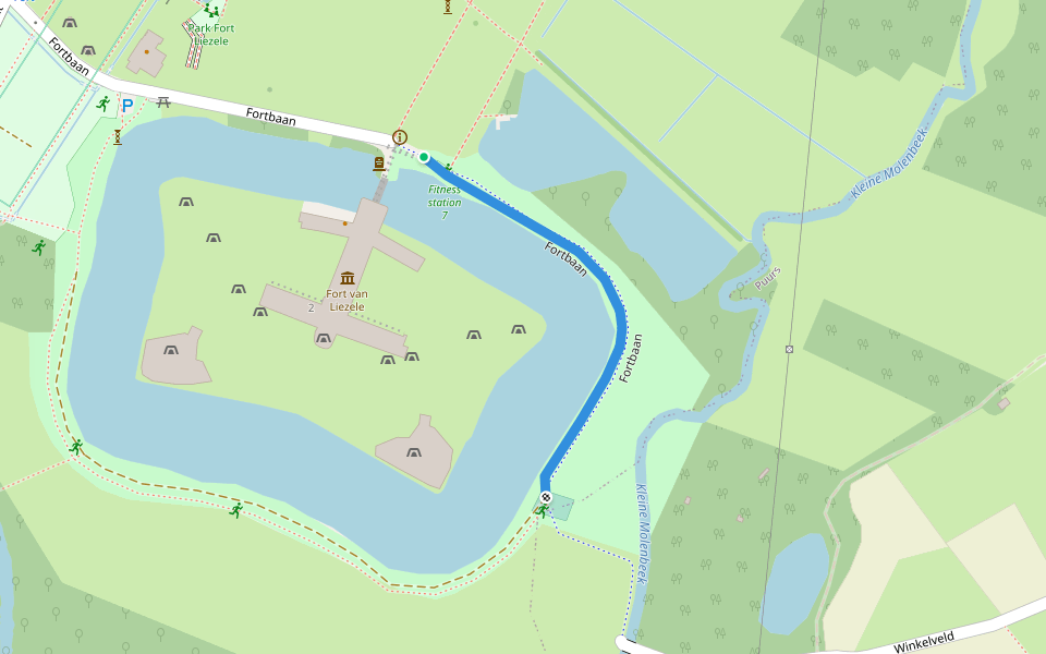 Fortbaan walking route map in Puurs-Sint-Amands