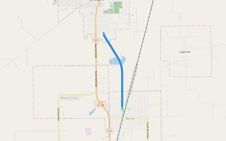 BENGIL WALKING PATH walking route map in Benld