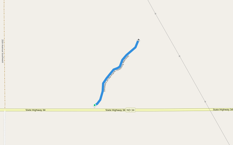 Dinosaurs on the Prairie Threshing Machines walking route map in Napoleon