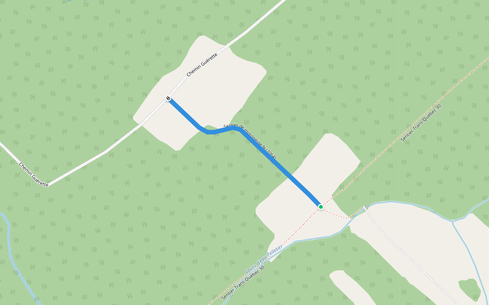 Sentier de motoneige N (2064) walking route map in Saint-Bruno-de-Kamouraska