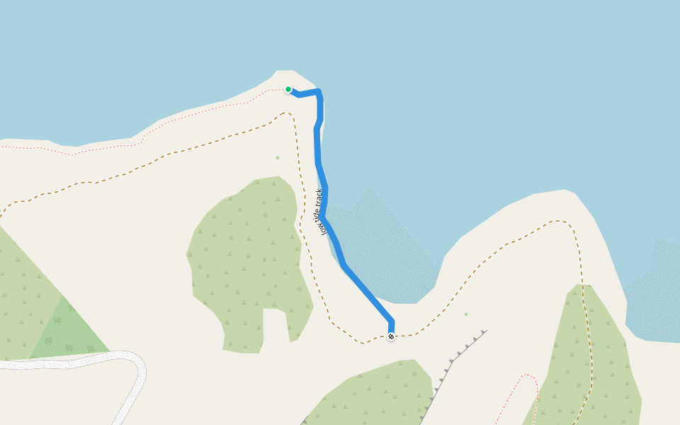 low tide track walking route map in Okains Bay