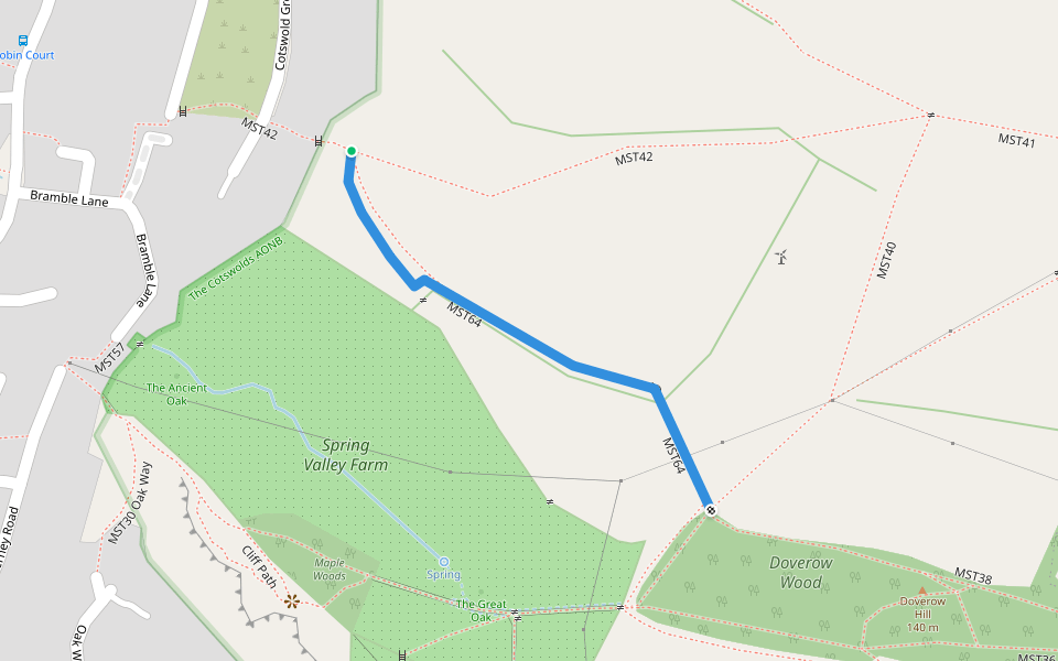 MST64 walking route map in Stonehouse