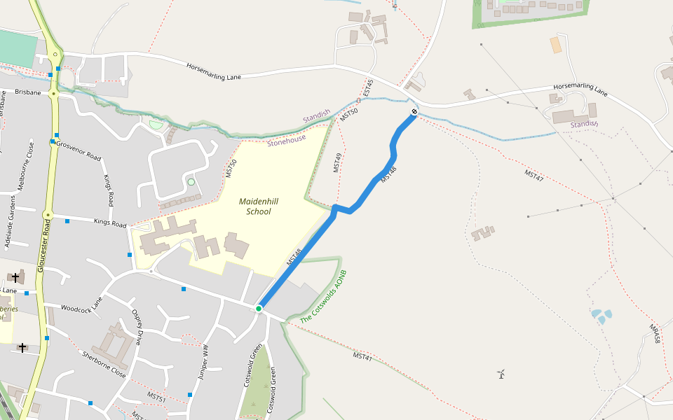 MST48 walking route map in Stonehouse