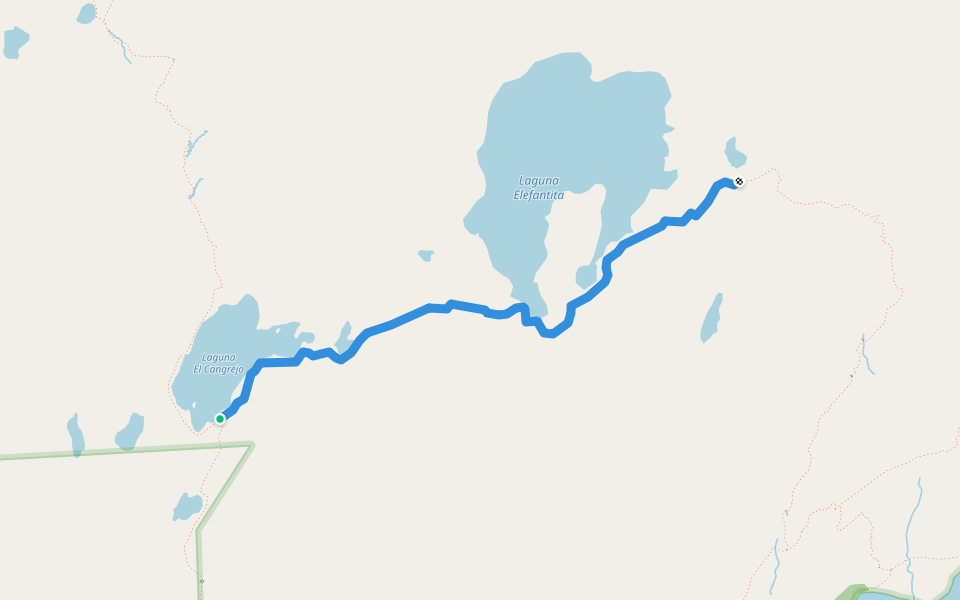 Sendero 7: Los Guanacos walking route map in El Hungaro