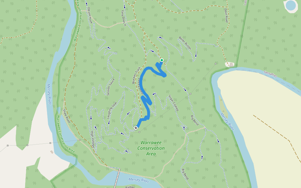 Hand Packed walking route map in Latrobe