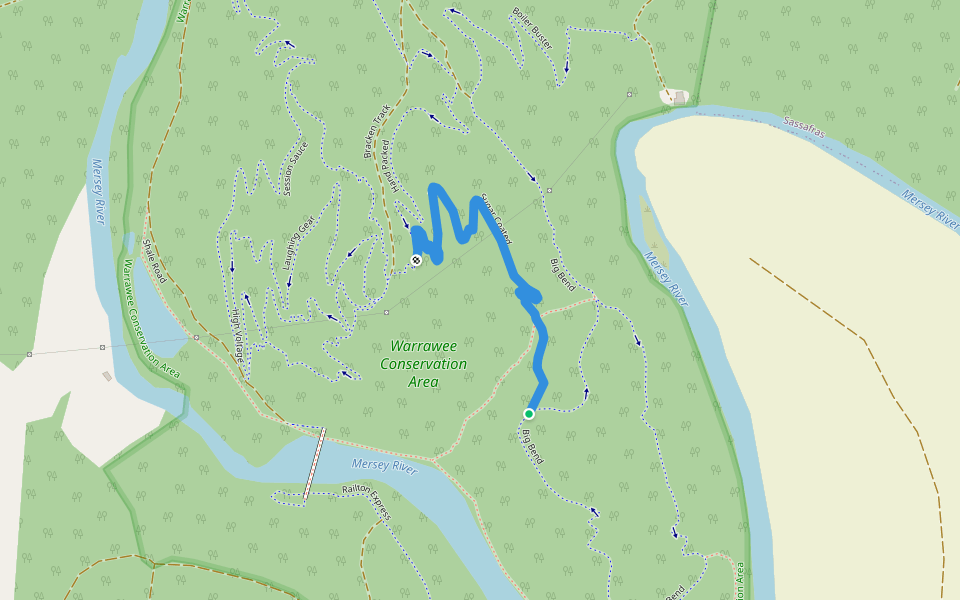 Sugar Coated walking route map in Latrobe