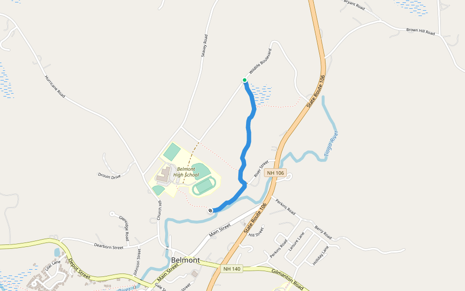 Kurtis Bartlett Trail walking route map in Belmont