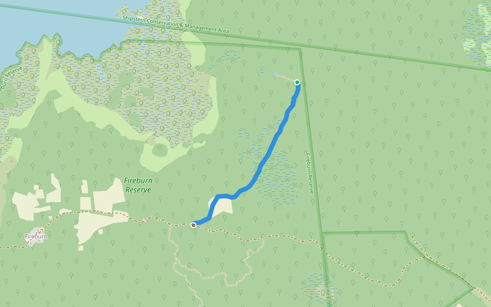 North East Trail walking route map in Shipstern
