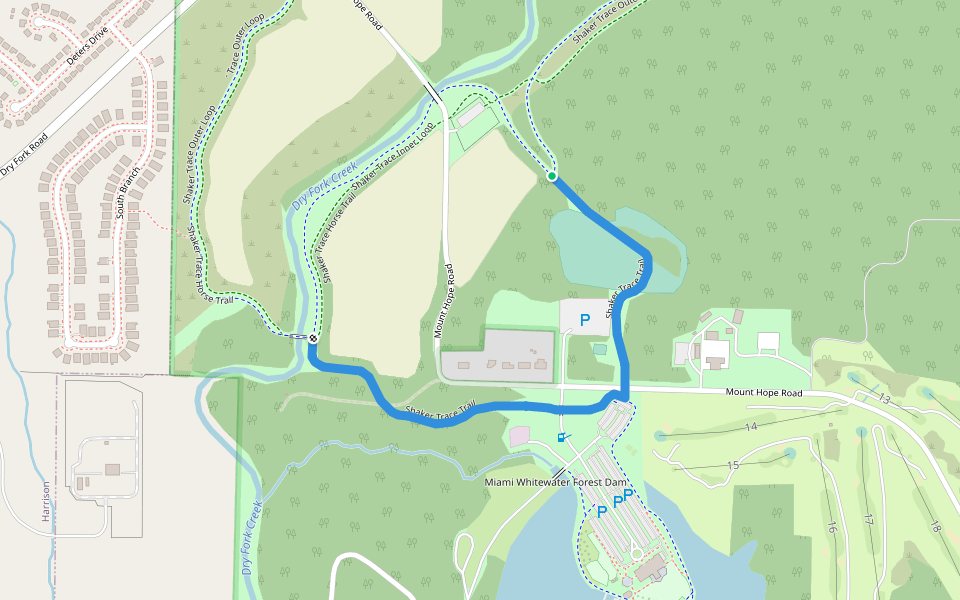 Shaker Trace Trail walking route map in Harrison