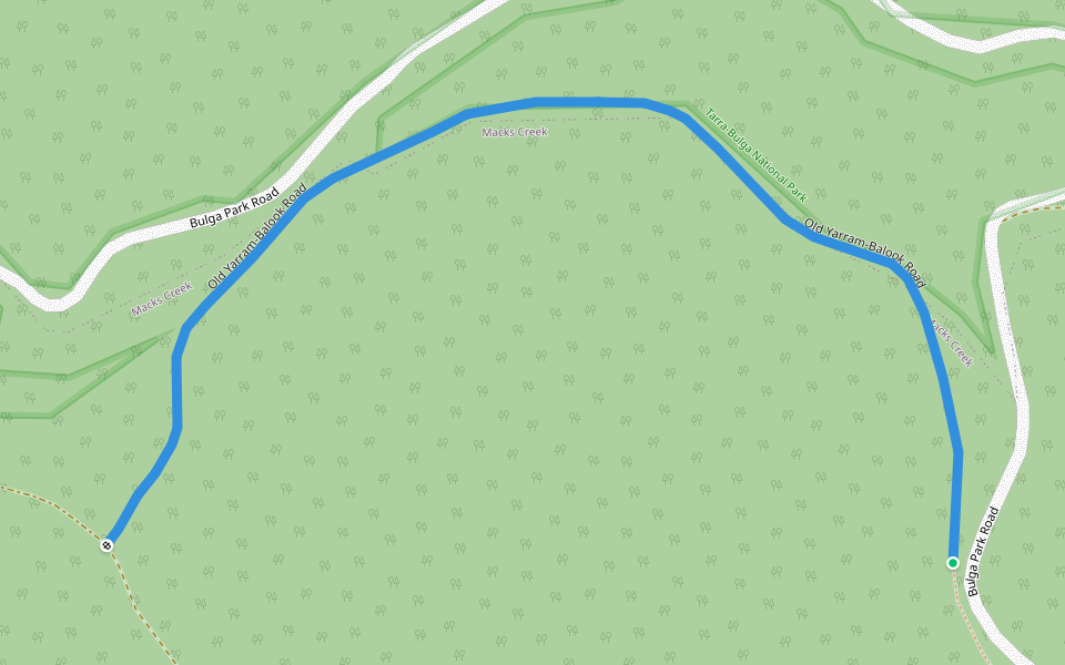 Old Yarram-Balook Road walking route map in Balook