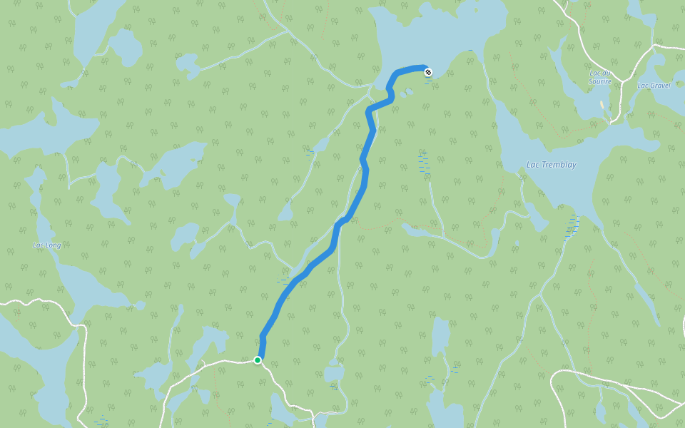 Chemin du Lac Brûlé walking route map in Saint-David-de-Falardeau